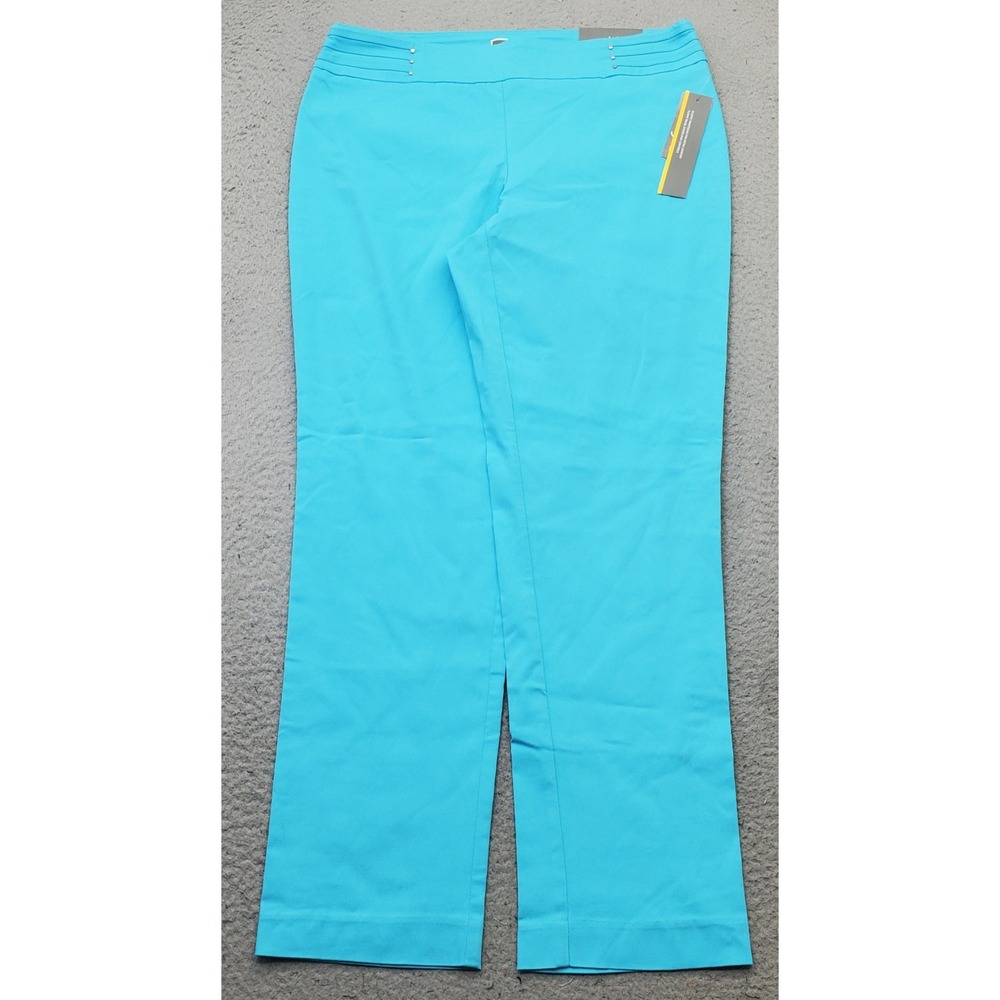 JM Collection Pants Womens L Blue Stretch Tummy Control Comfort Waist Slim Leg
